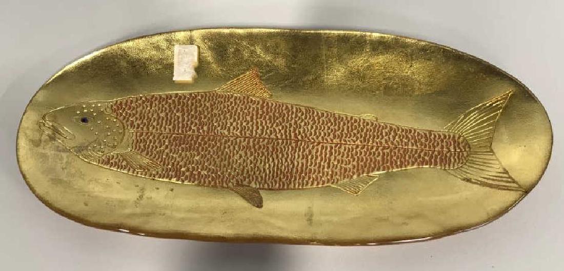 Artisan Gold Leafed Glass Fish Platter (1 of 7)