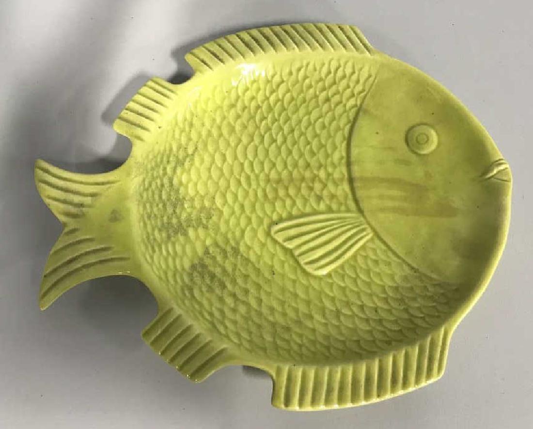 CEMAR Lime toned Ceramic Fish Plate (1 of 6)
