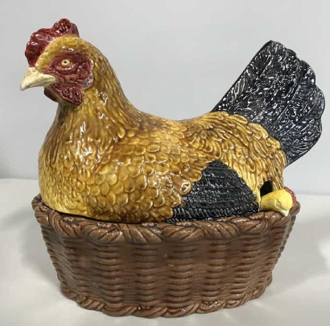 Ceramic Rooster Tureen w Ladle, Portugal (1 of 8)