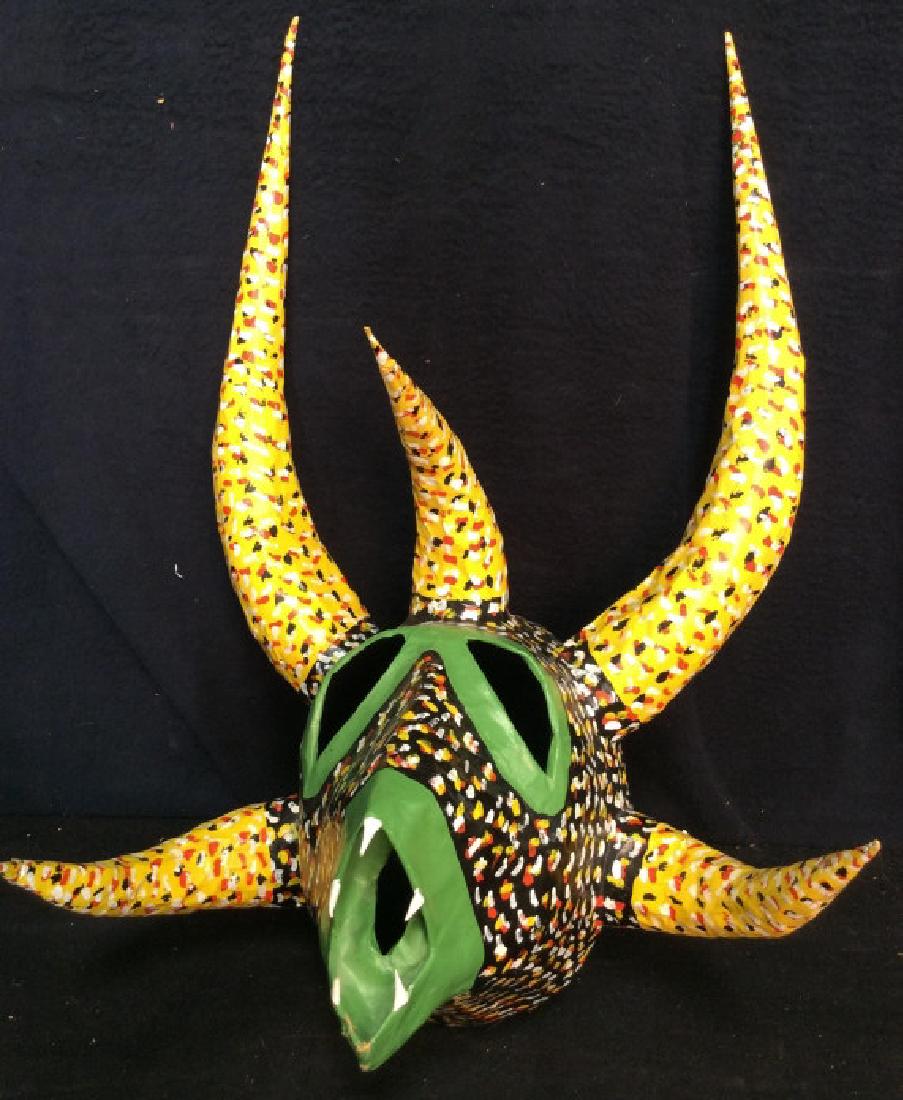 Paper Maché Signed Creature Mask Sculpture (1 of 7)