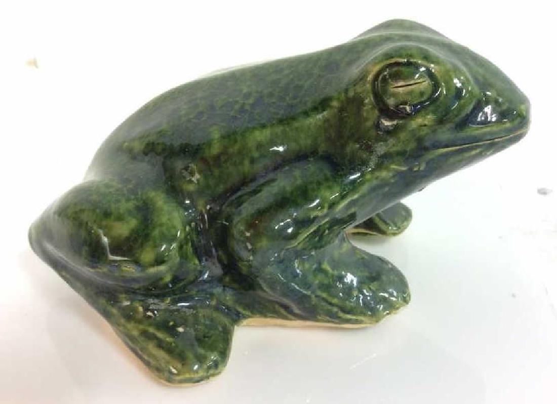 Green Toned Glazed Stoneware Ceramic Frog (1 of 7)