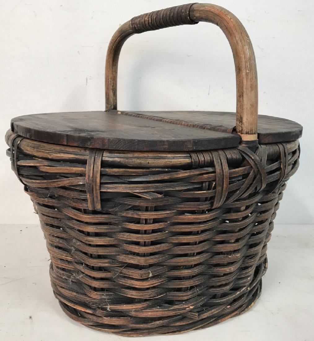 Wicker & Wood Double Lid Picnic Basket (1 of 6)