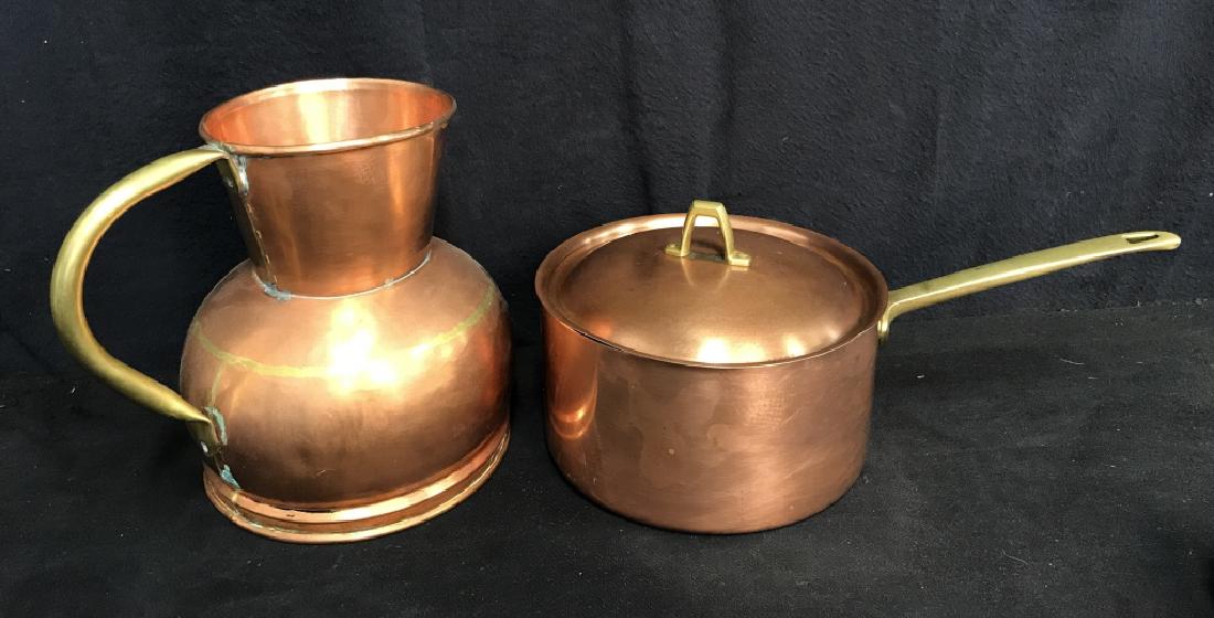 Lot 2 Copper And Brass Toned Metal Pots (1 of 6)