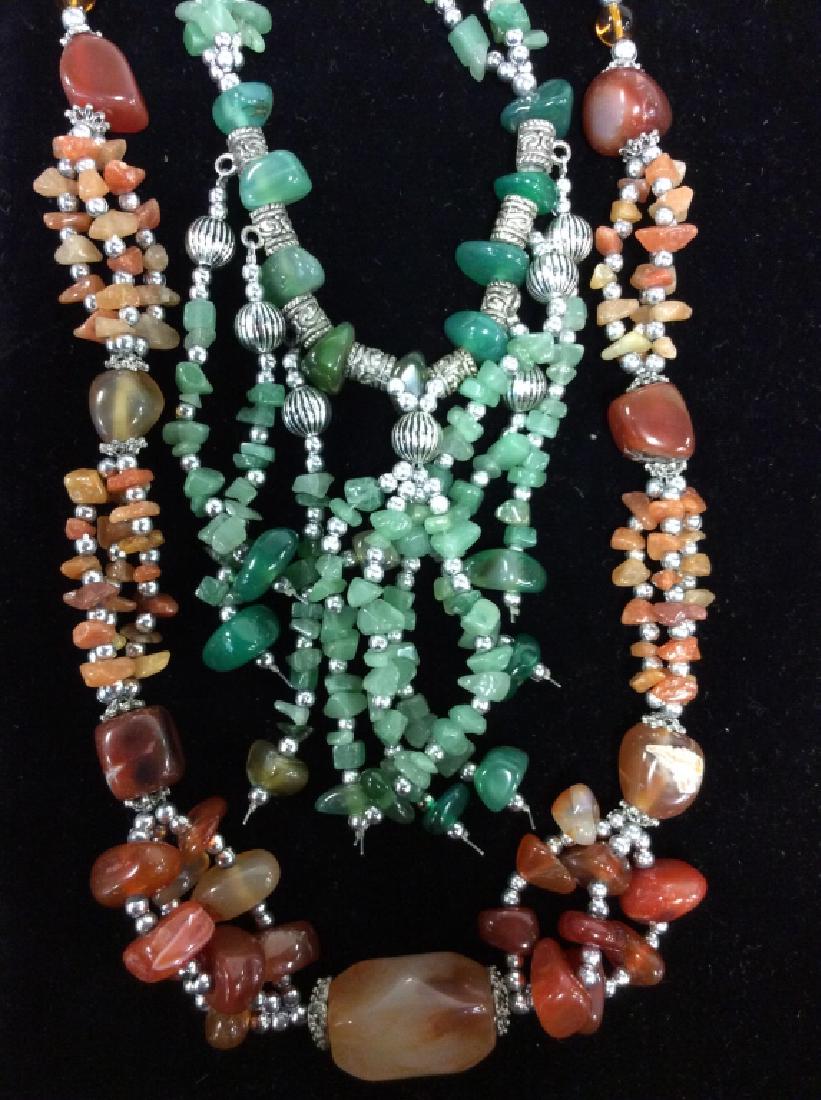 Pair Natural Stone Beaded Necklaces (1 of 9)