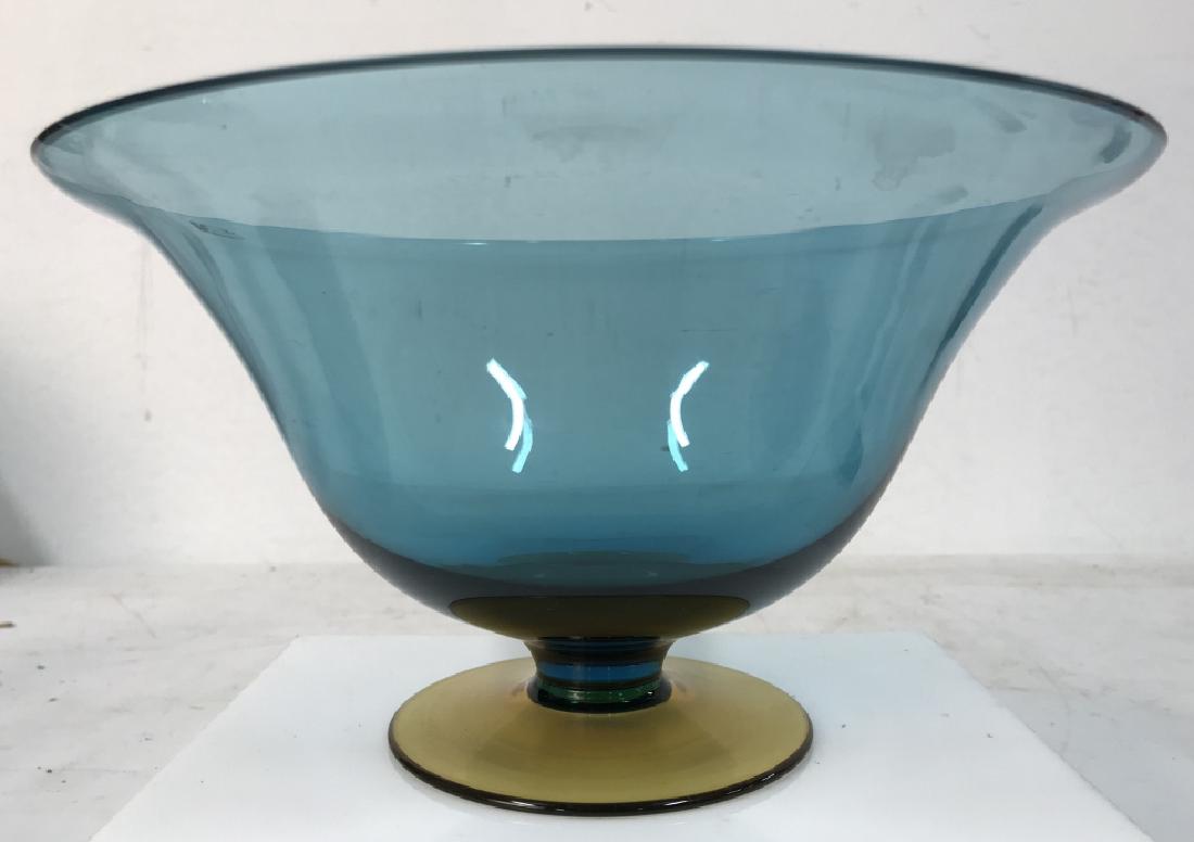 Blue And Yellow Glass Bowl W Footed Base (1 of 5)