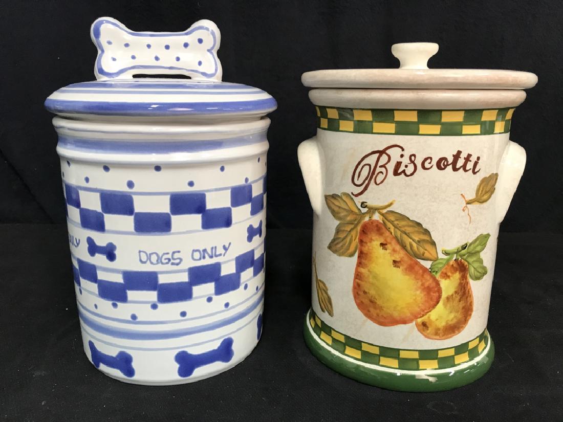 Lot 2 Porcelain Ceramic Biscotti Jars (1 of 8)