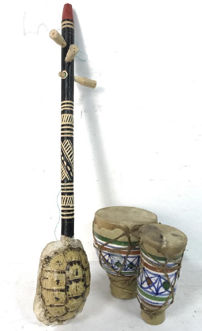 Lot 2 Carved Wooden & Ceramic Instruments (1 of 5)