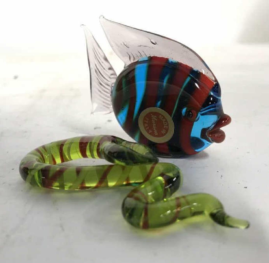 Lot 2 MURANO GLASS Snake & Fish (1 of 5)