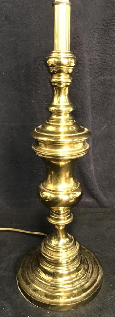 Gold Toned Poss Brass Lamp: Gold Toned Poss Brass Lamp. Lamp include finial no shade. Measures approx 31 inches tall 7 inches wide. Lamp, vintage lighting, home decor.