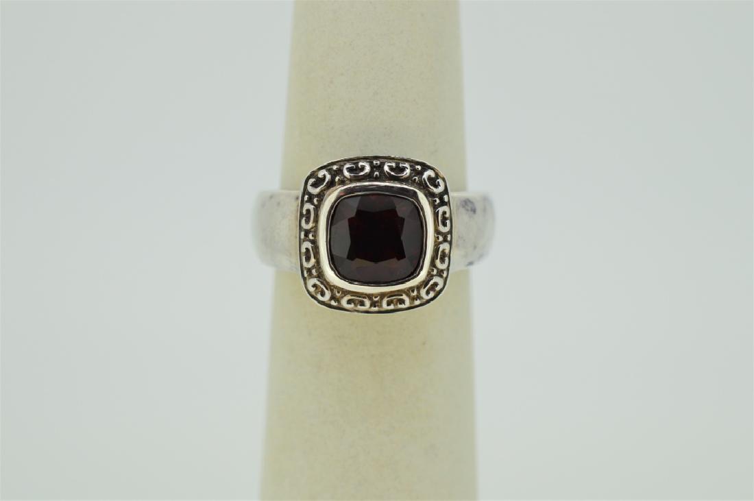 Ladies Sterling Silver & Garnet Ring (1 of 3)