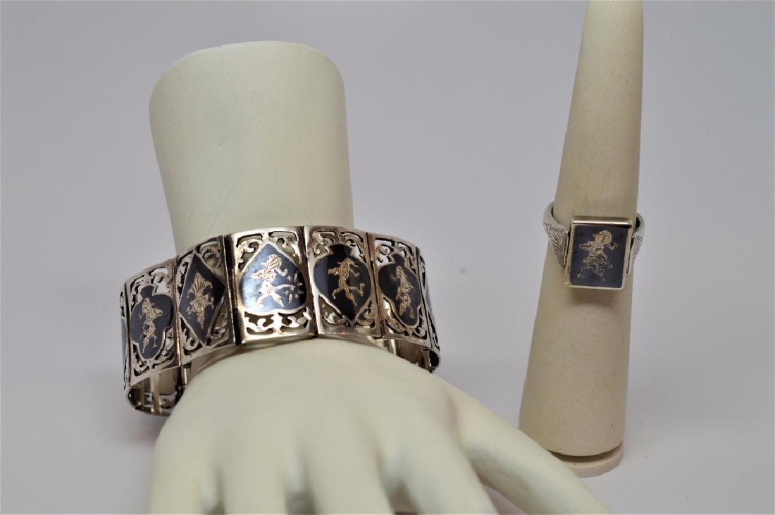 Vintage Siam Panel Bracelet & Matching Ring (1 of 3)