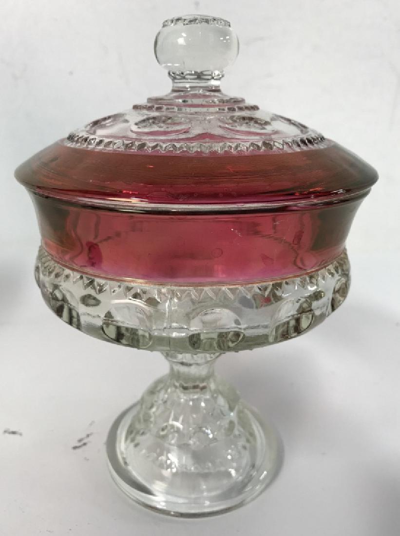 Art Glass Pedestaled Candy Dish W Lid (1 of 6)