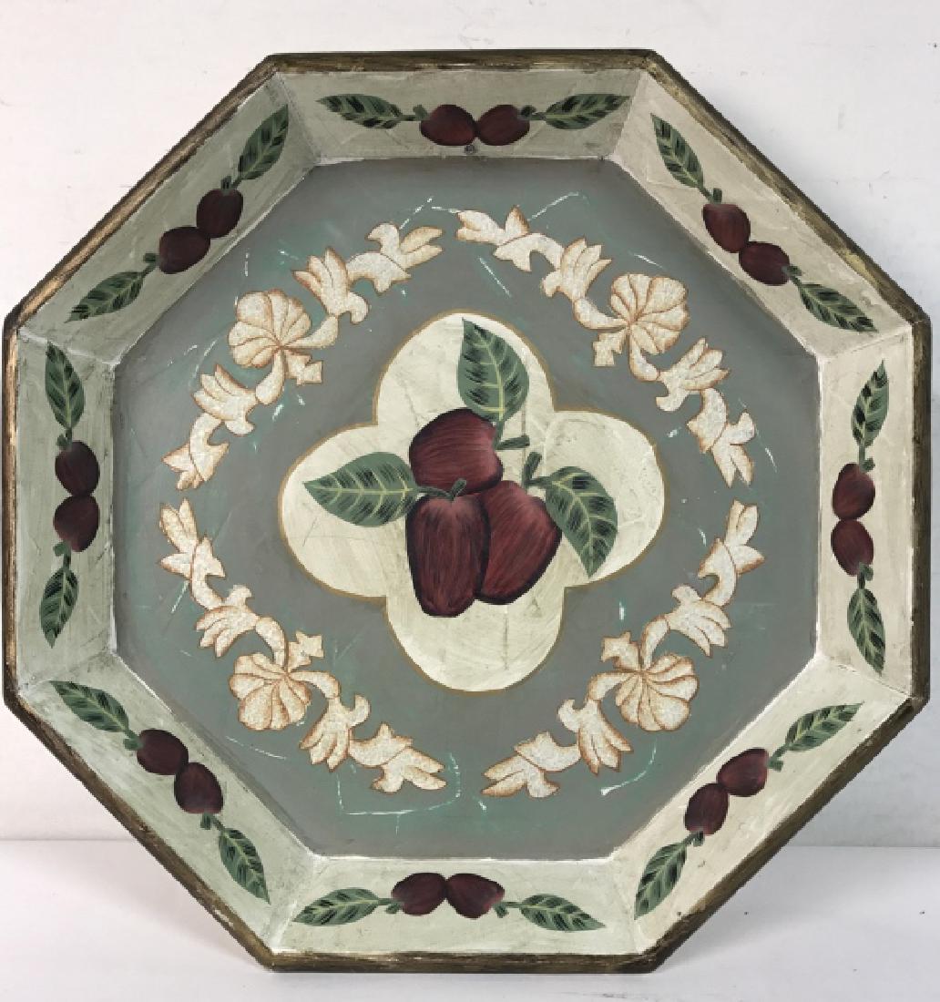 Octogonal Painted Wooden Wall Hanging/Table Top (1 of 5)