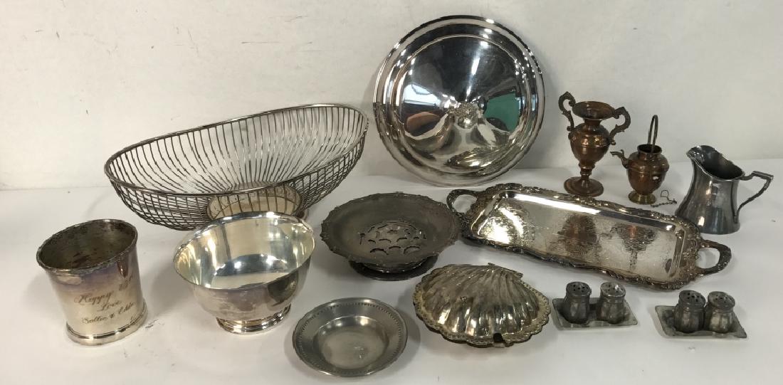 Lot 13 Silver Pl Copper Toned Tabletop Accessories (1 of 7)