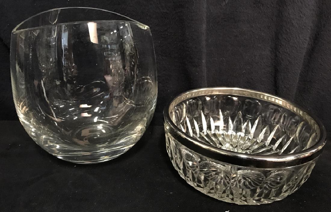 Lot 2 Glass Vase And Cut Glass Bowl (1 of 5)