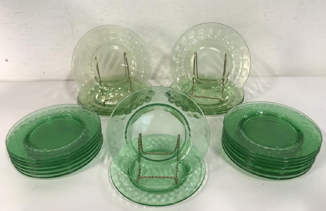 Lot 21 Vintage Green Glass Plates (1 of 5)