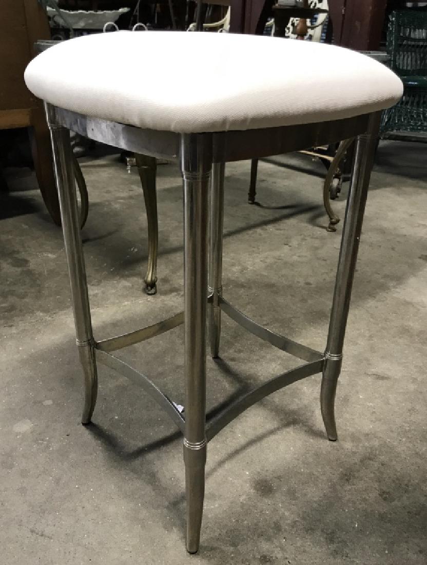 Upholstered Cushioned Metal Leg Stool (1 of 7)