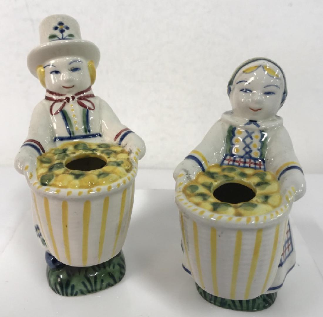 Pair Of Hand Painted Ceramic Vases Denmark (1 of 6)