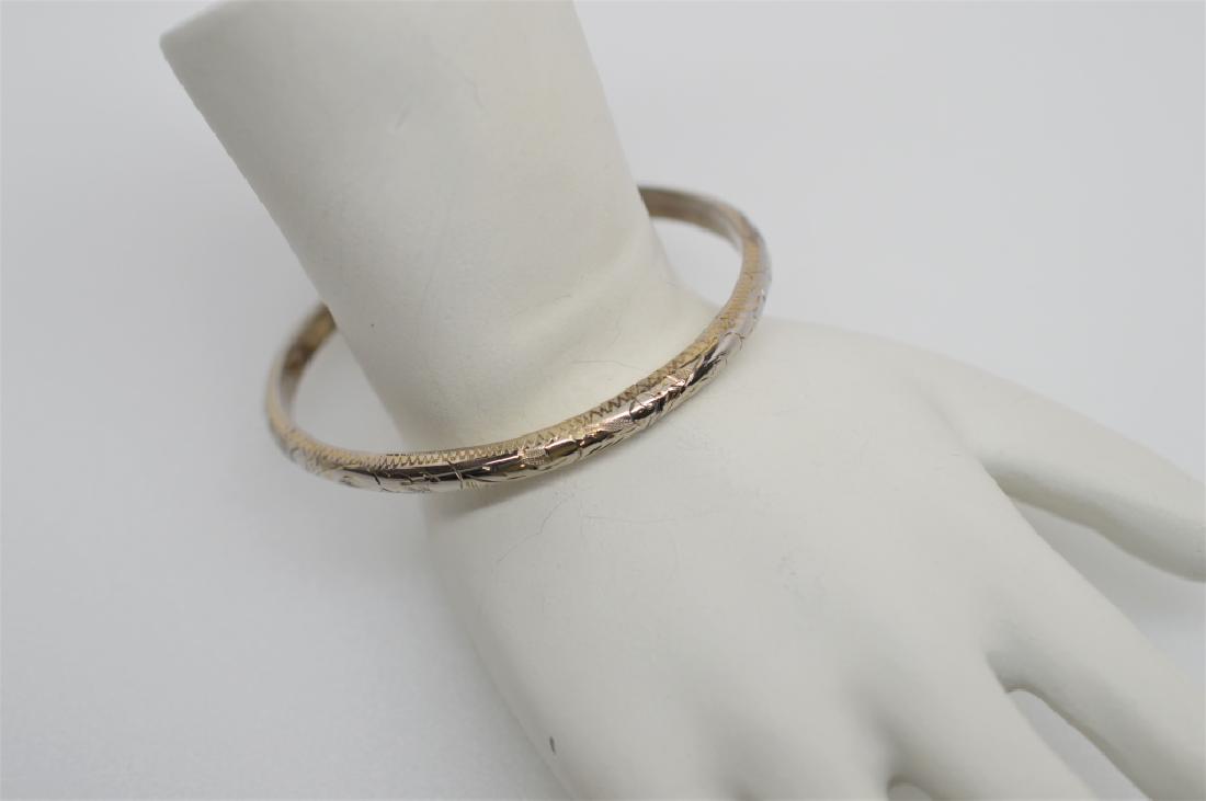 Gold Plated Sterling Silver Bangle Bracelet (1 of 2)