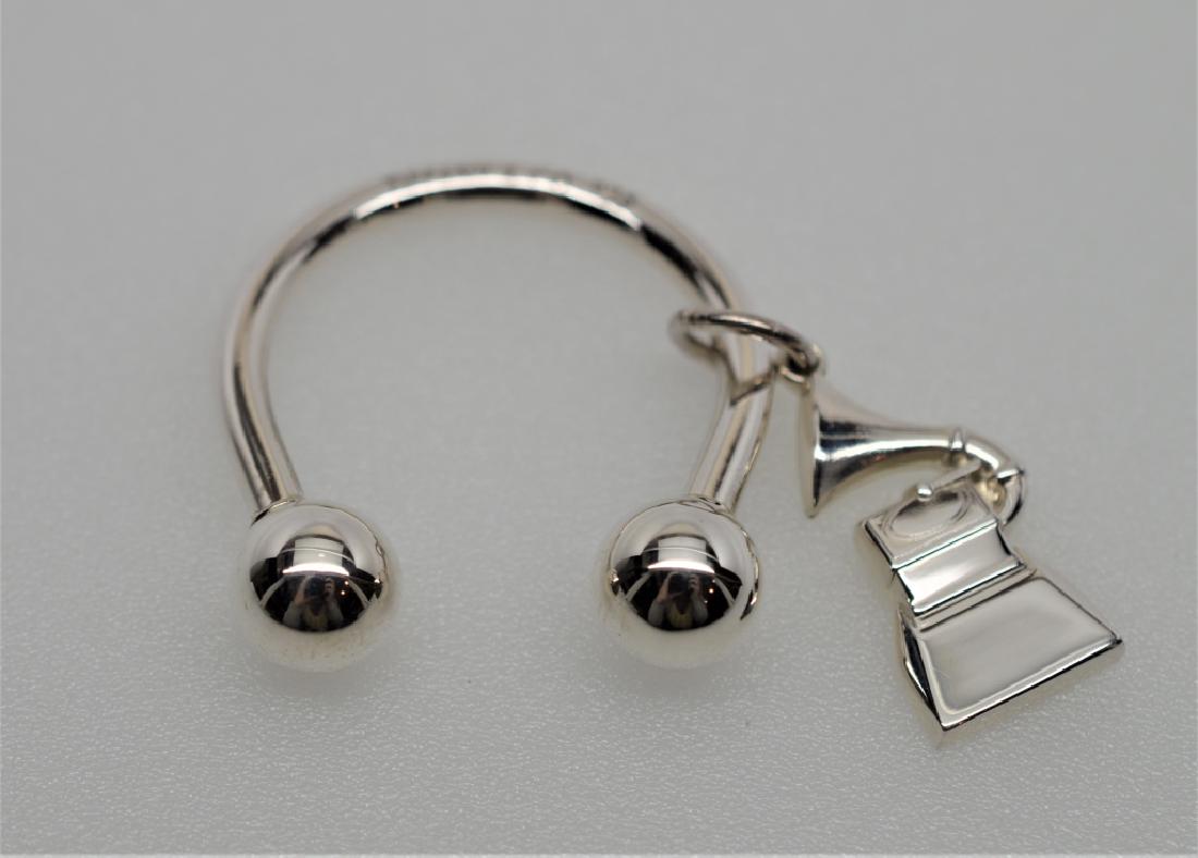Tiffany & Co. Sterling Silver Key Chain: with Phonograph Charm. 7.8 dwt of .925 silver