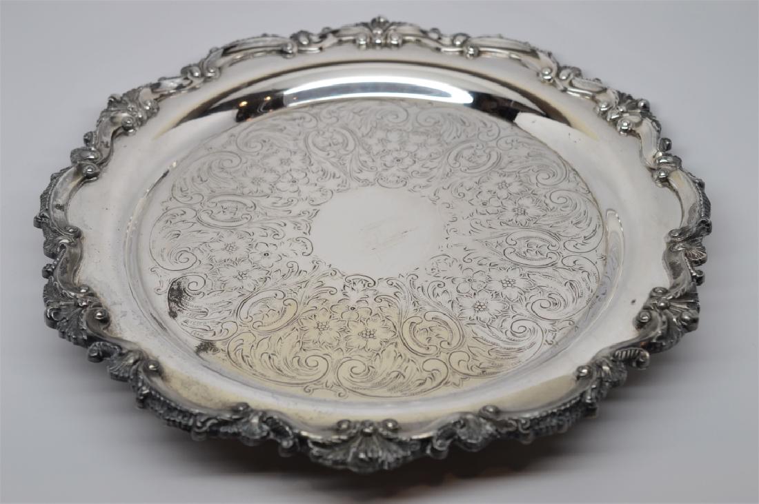 Round Silver Plated Footed Platter (1 of 1)