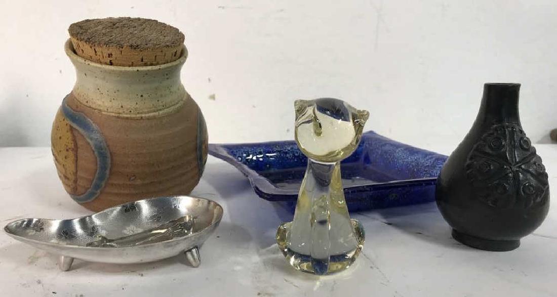 Lot 5 Tabletop Accessories, Ceramic. Glass, More (1 of 6)