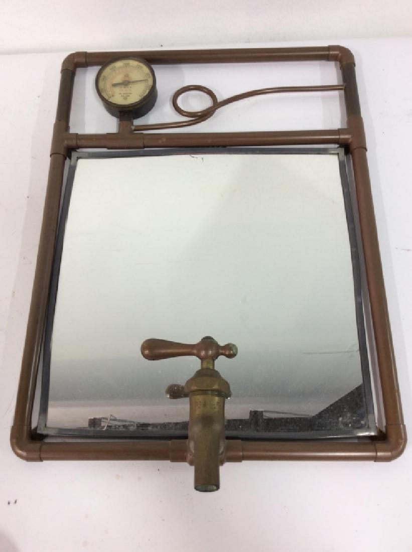 Vintage Industrial Wall Mirror w Spout water gauge (1 of 8)