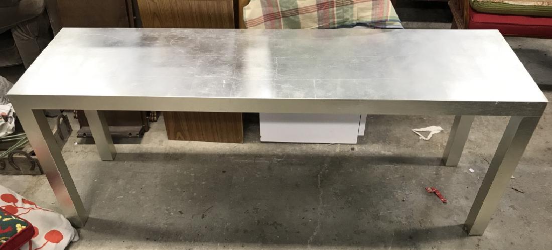 Silver Toned Wooden Console Table (1 of 5)