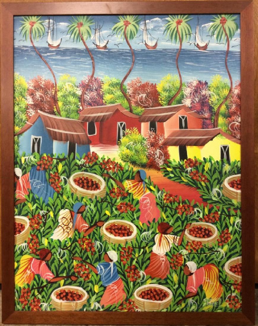 ST MARTIN FRANCIS Signed Haitian Painting On Board (1 of 10)