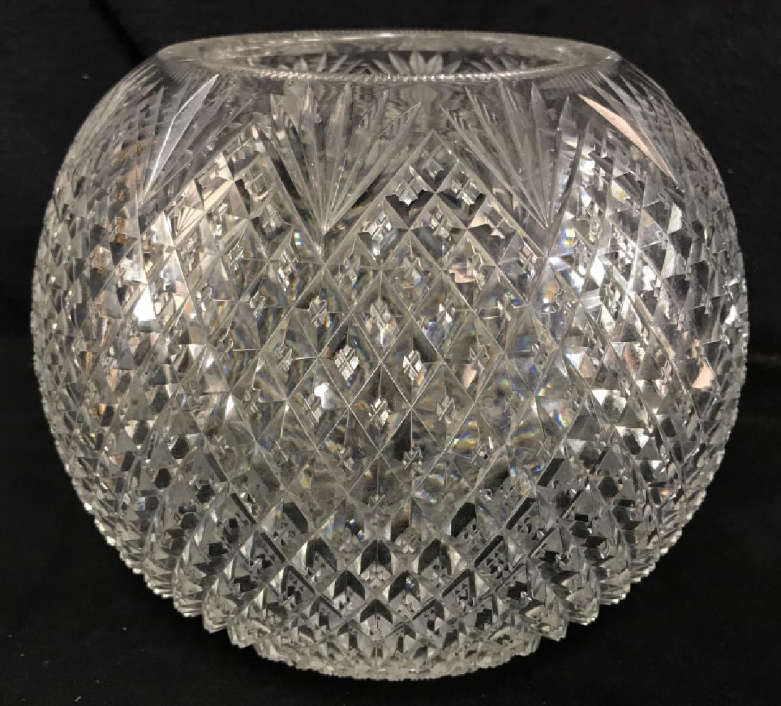 Large Brilliantly Cut Crystal Rose Bowl (1 of 6)