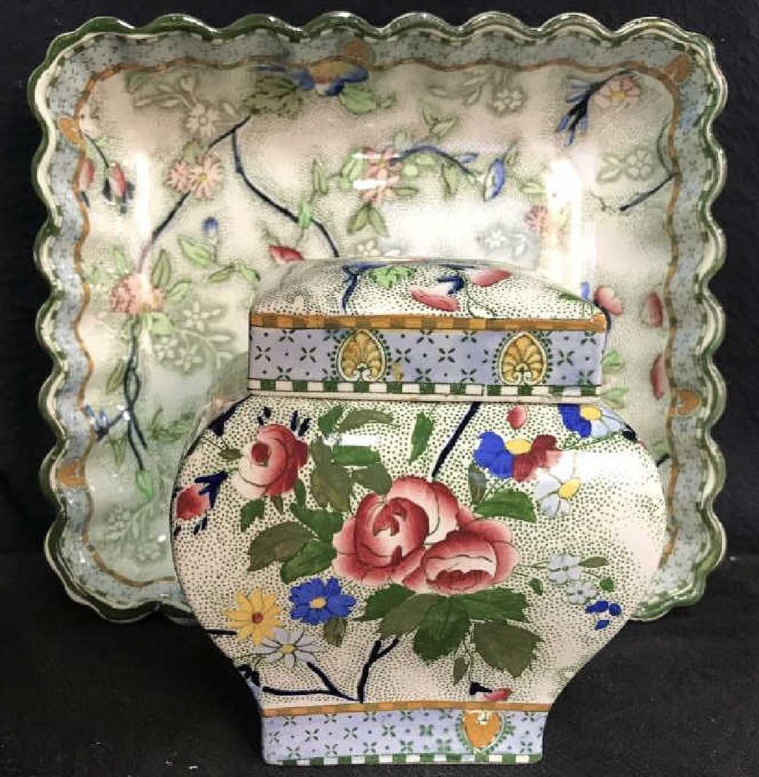 Chintz Rosetta Dish and Lidded Jar (1 of 13)