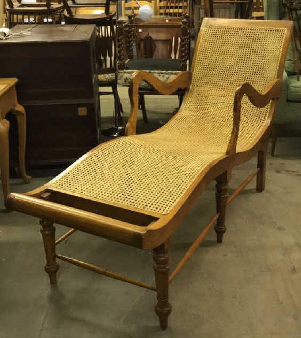 Carved Wooden Caned Plantation Lounge Chair (1 of 10)