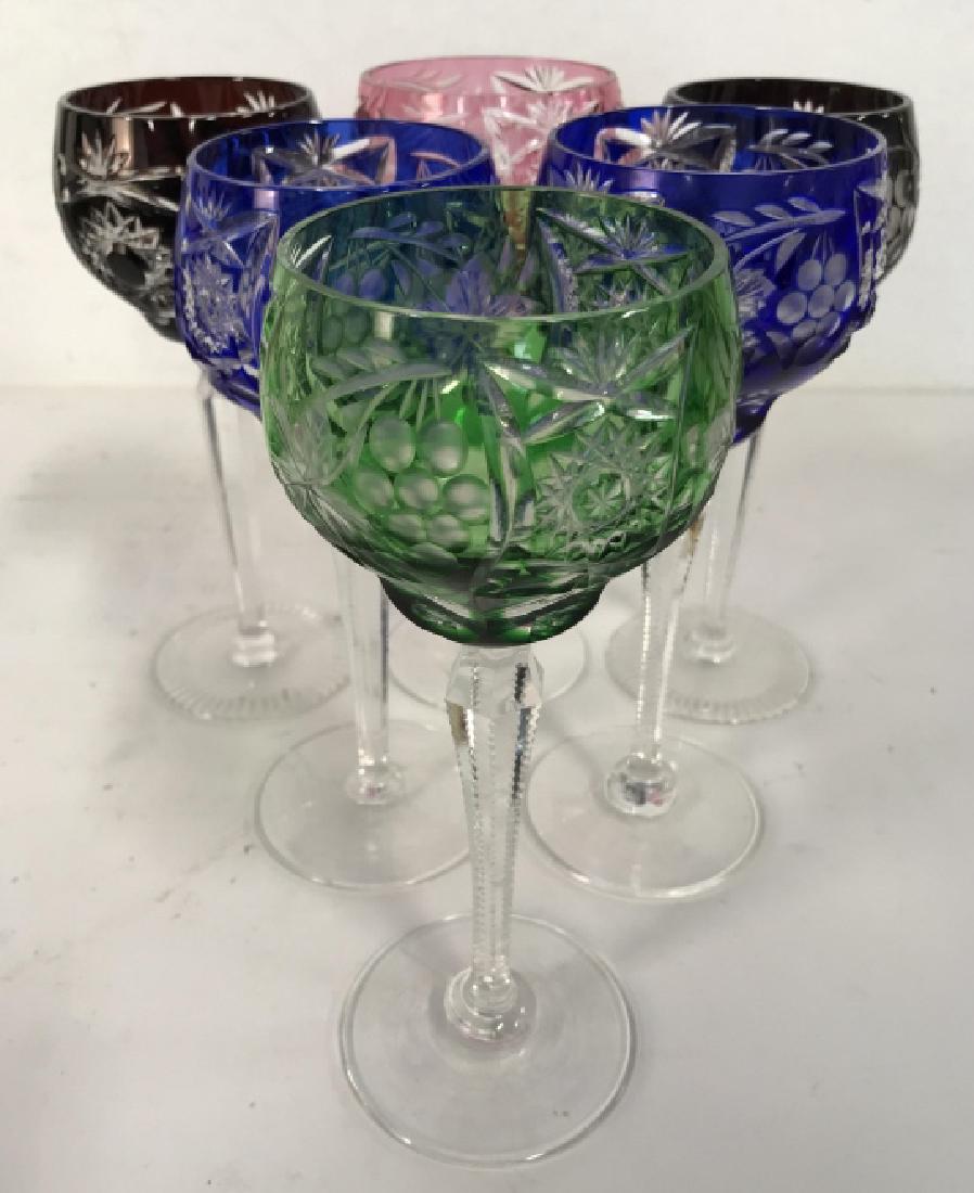 Lot 6 Bohemian Glass Crystal Goblets Goblets (1 of 8)