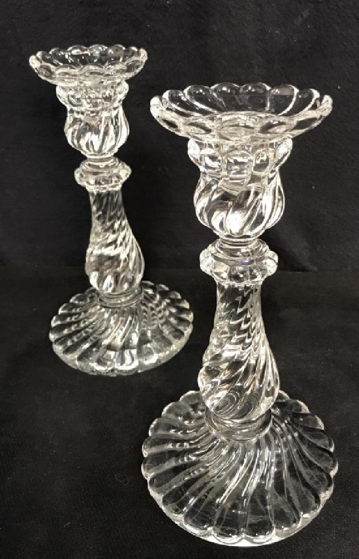 Pair Of Baccarat Bambous Swirl Candlesticks (1 of 9)