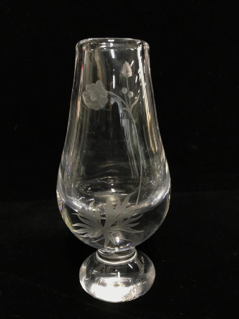 Signed Etched Crystal Bud Vase (1 of 7)