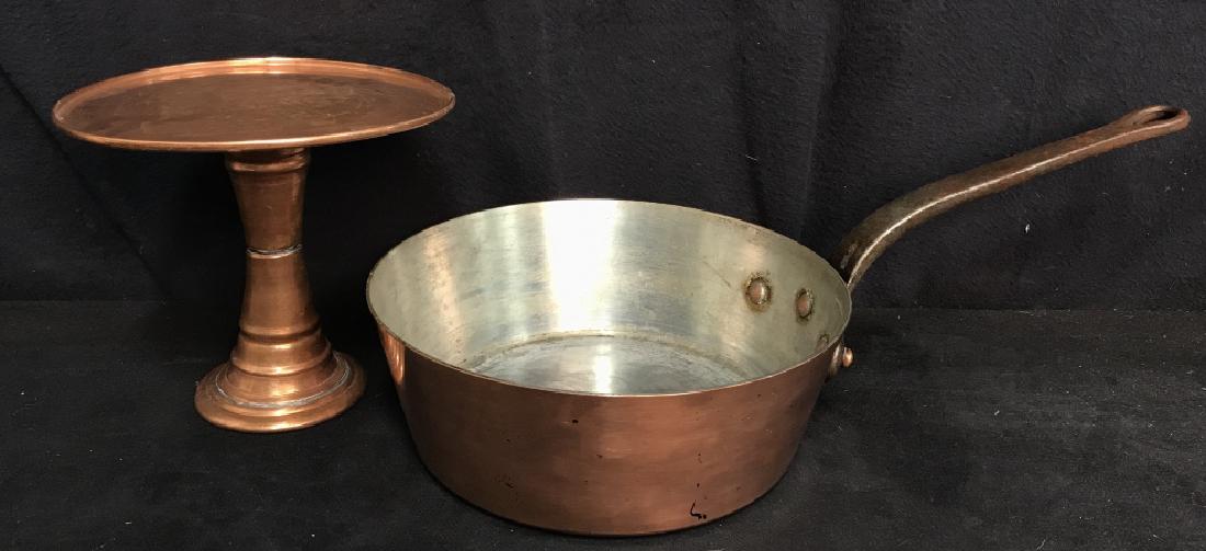 Lot 2 Heavy French Copper Pot And Cake Stand (1 of 10)