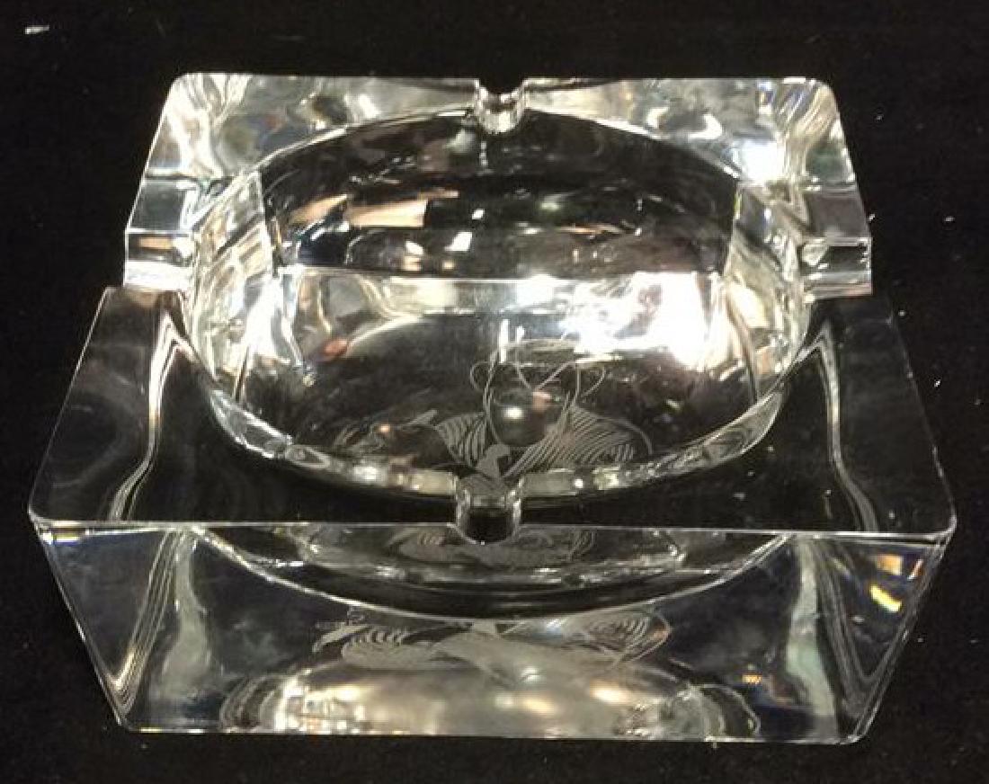 Square Glass Crystal Cigar Ashtray