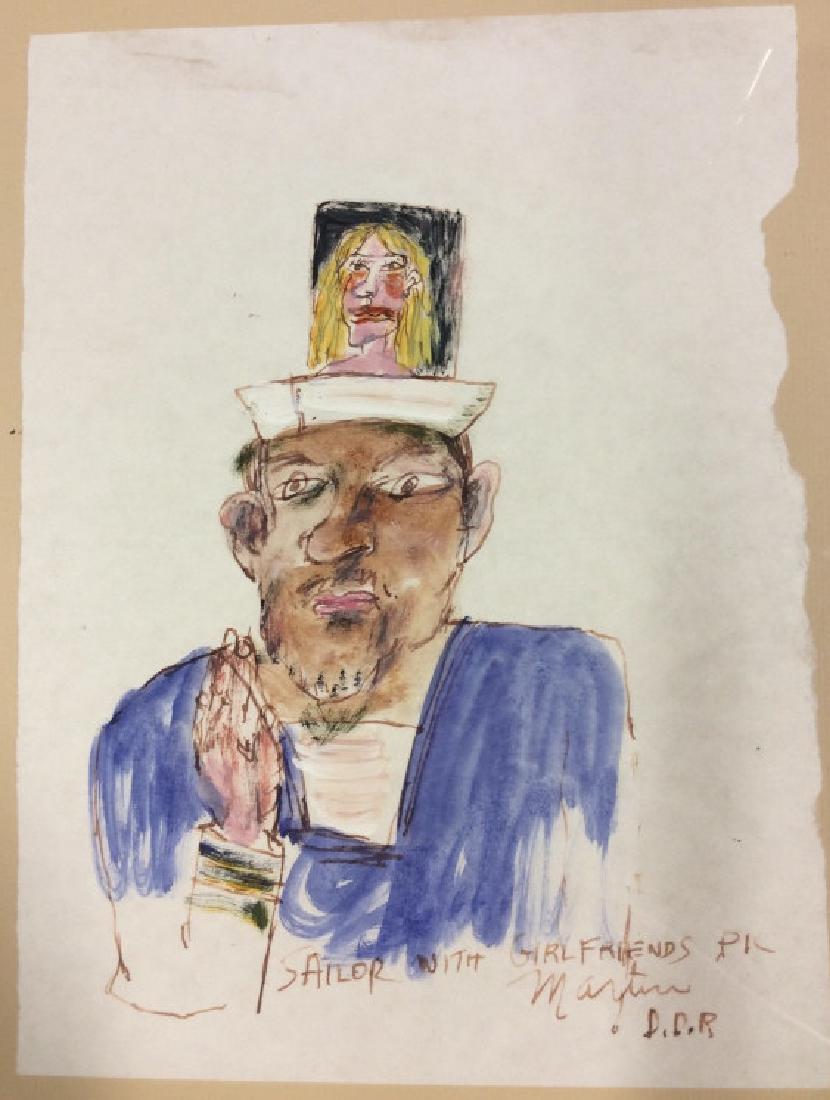 James Martin Painting, Sailor GIrlfriends on Paper (1 of 8)