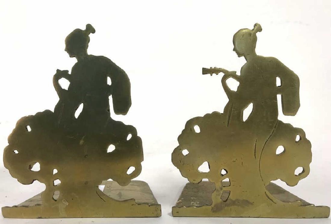 Pair ART BRASS CO Bookends Of Japanese Women (1 of 8)