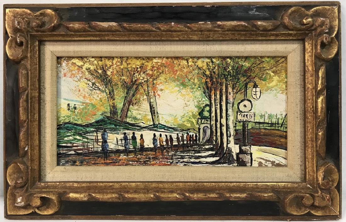 Framed Painting On Board, Figures and Landscape (1 of 8)