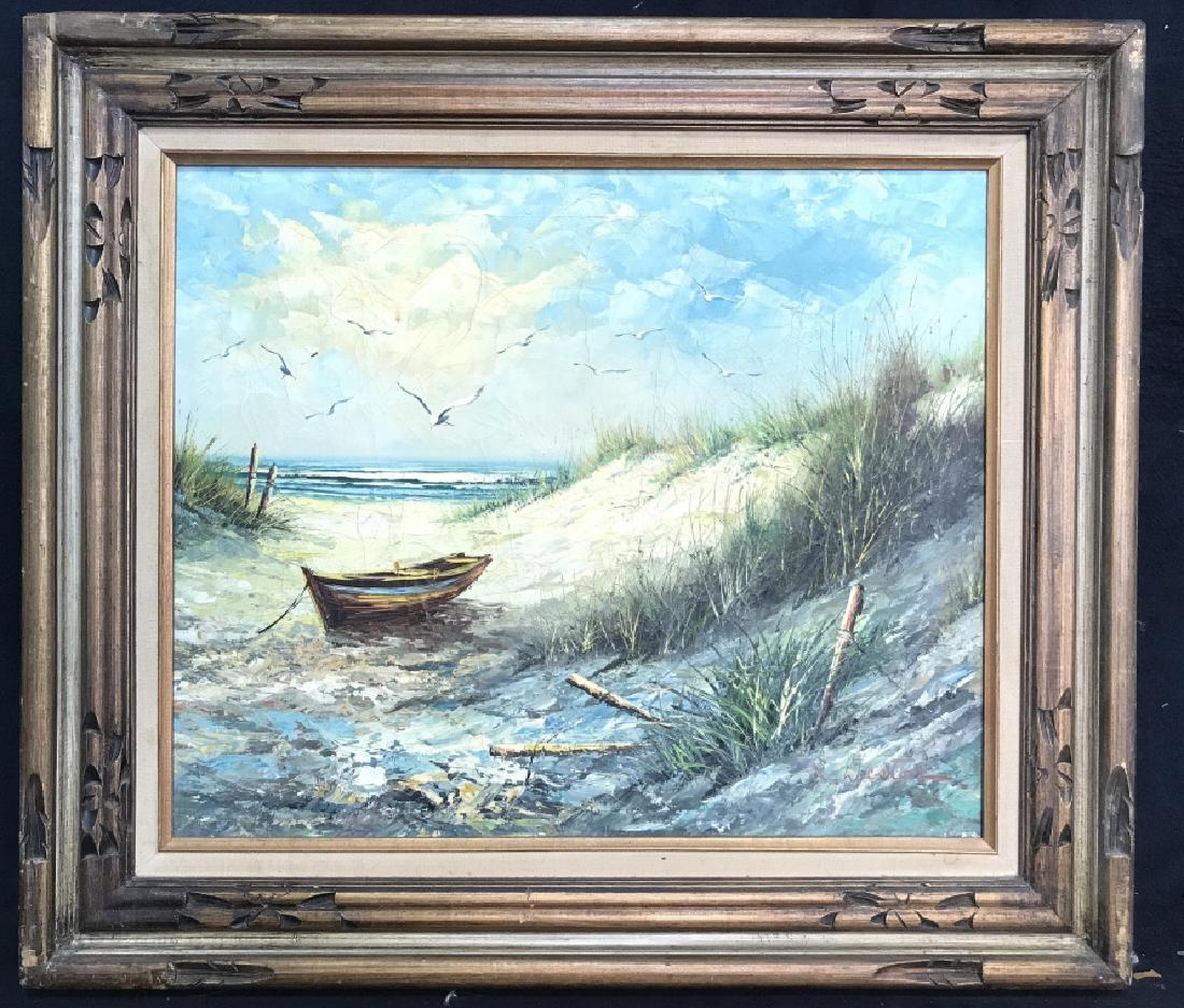 R WESTON Framed Signed Painting On Canvas (1 of 14)