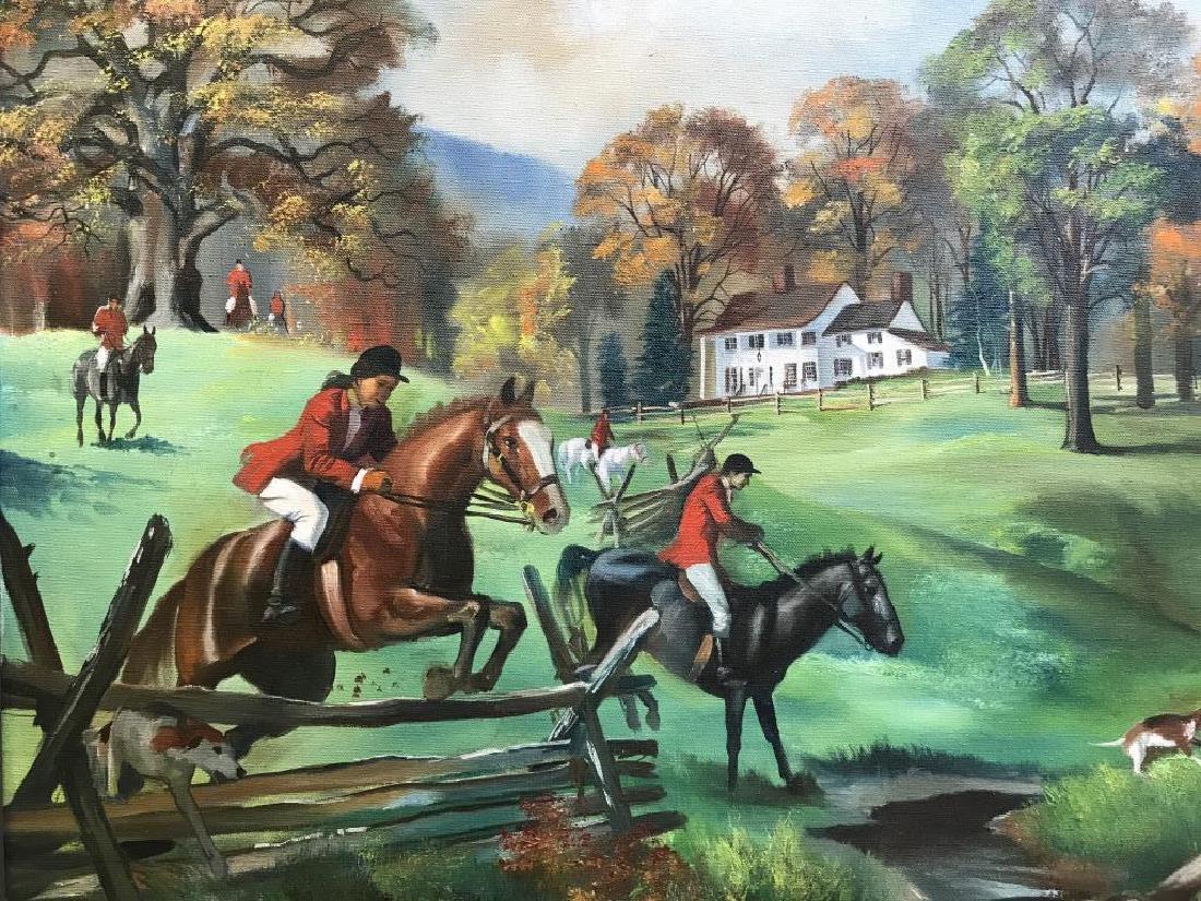 LLOYD GARRISON Fox Hunting Painting On Canvas (1 of 10)