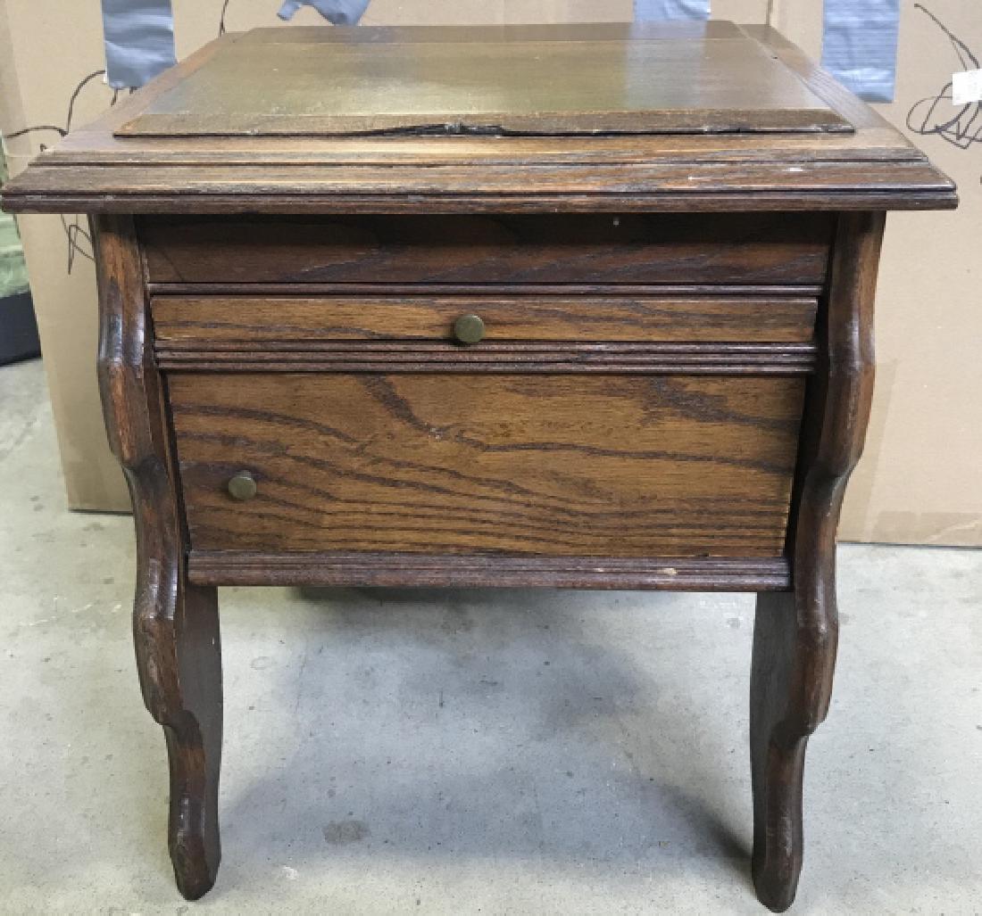 Wooden Footrest W Storage Space & Pull Out Board (1 of 8)