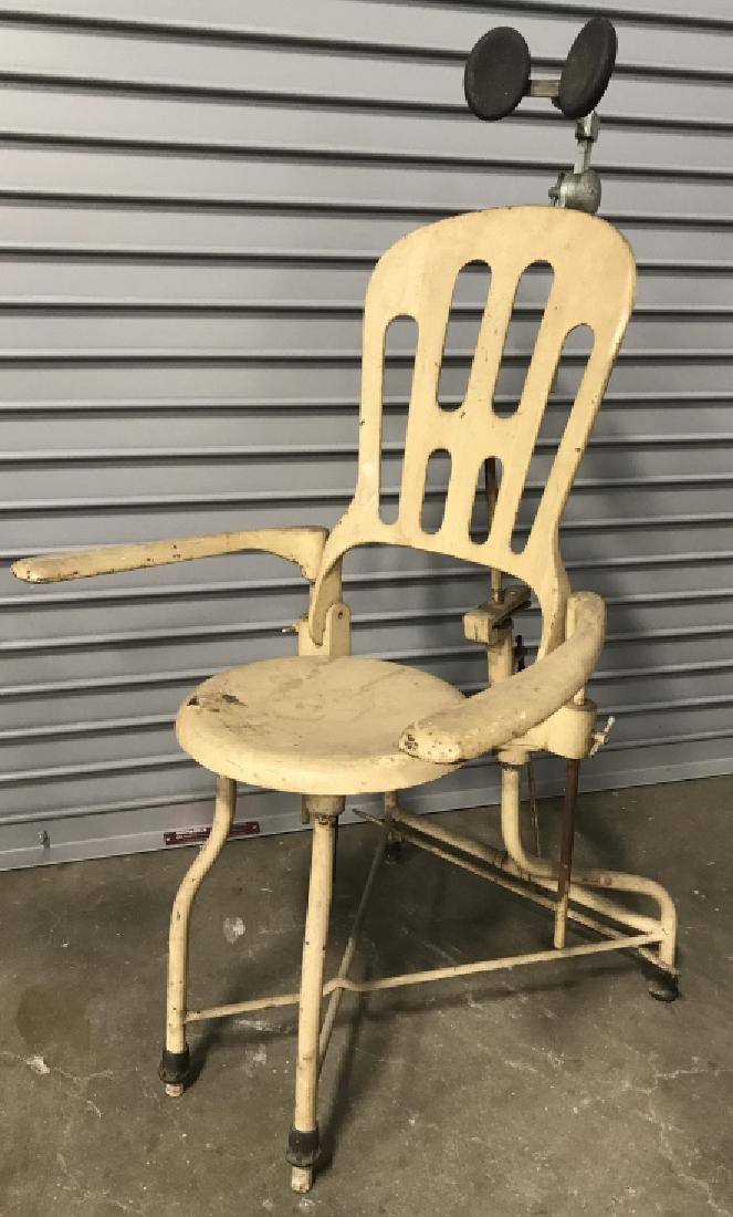 Antique Metal Dental Chair With Head Pads (1 of 9)