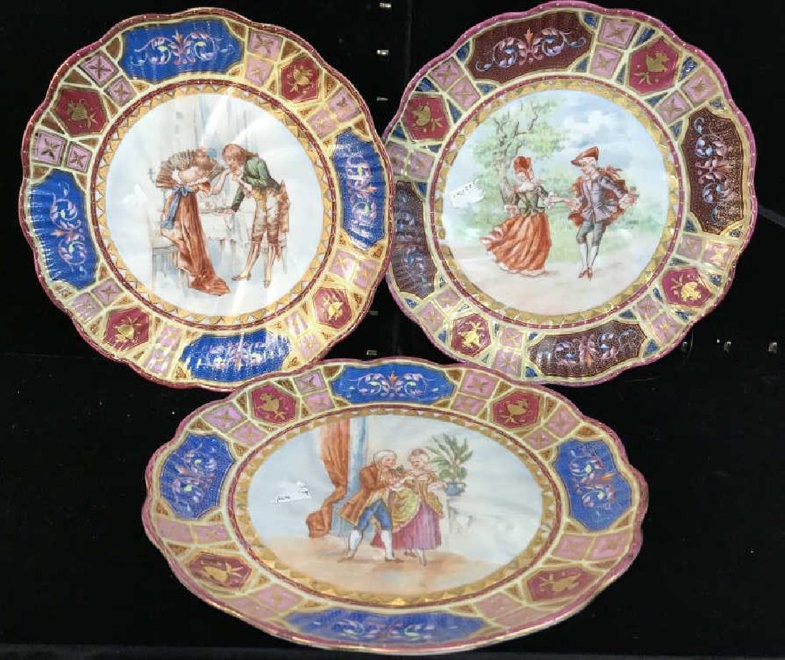 Set 3 Austrian Painted Porcelain Plates (1 of 11)