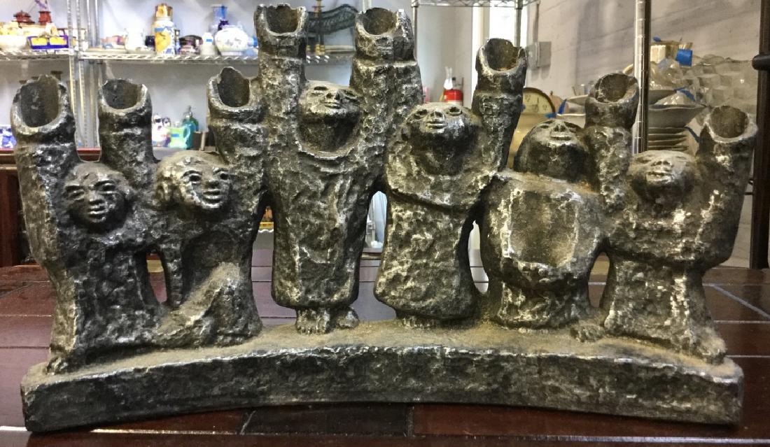 Dark Slate Toned Metal Menorah (1 of 5)