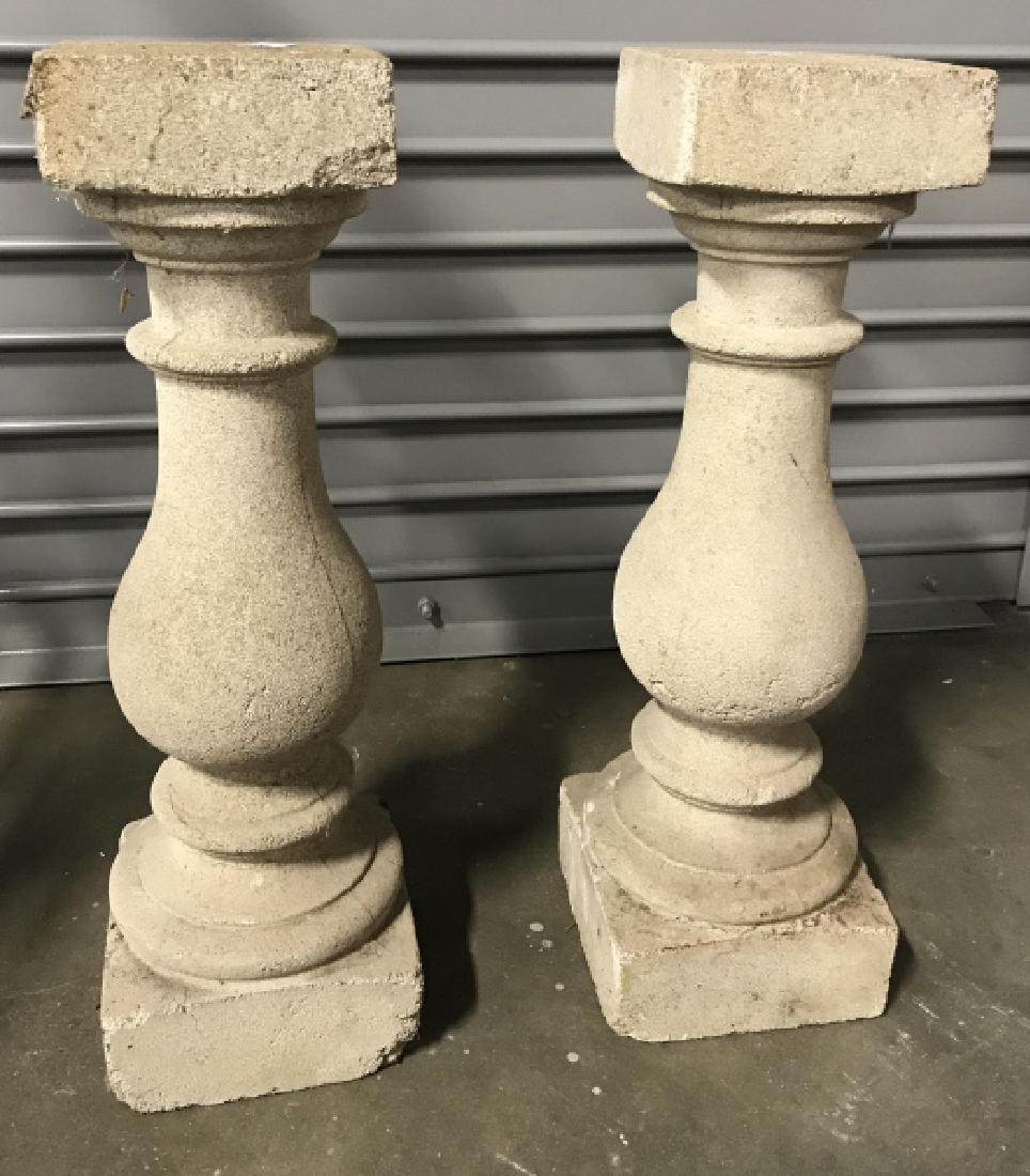 Pair Vintage Concrete Column Pillars