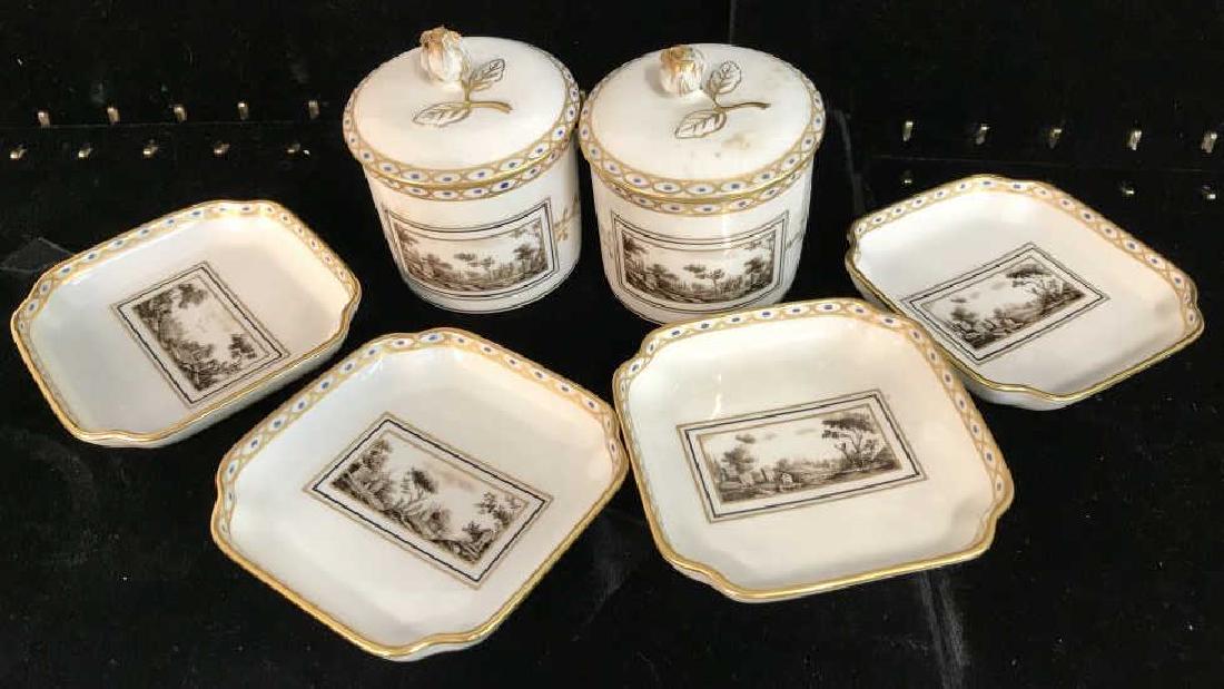 Richard Ginori Painted Italian Porcelain Table Set (1 of 9)