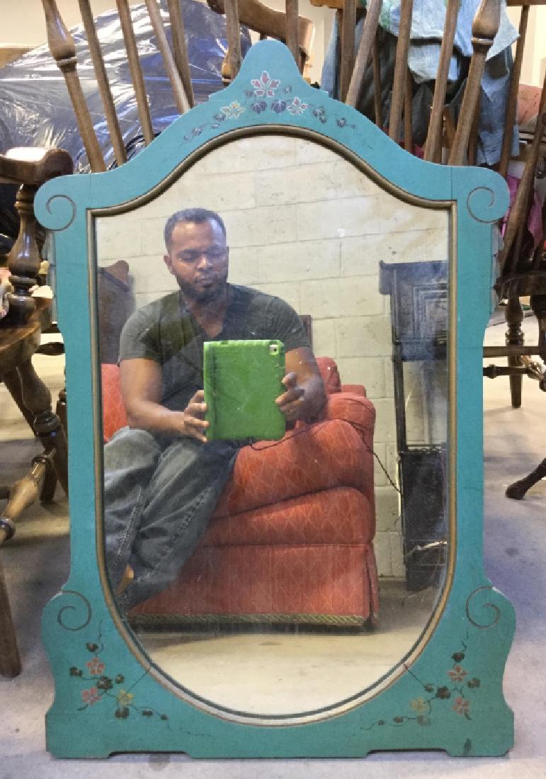 Carved Wooden Frame Painted Mirror (1 of 6)