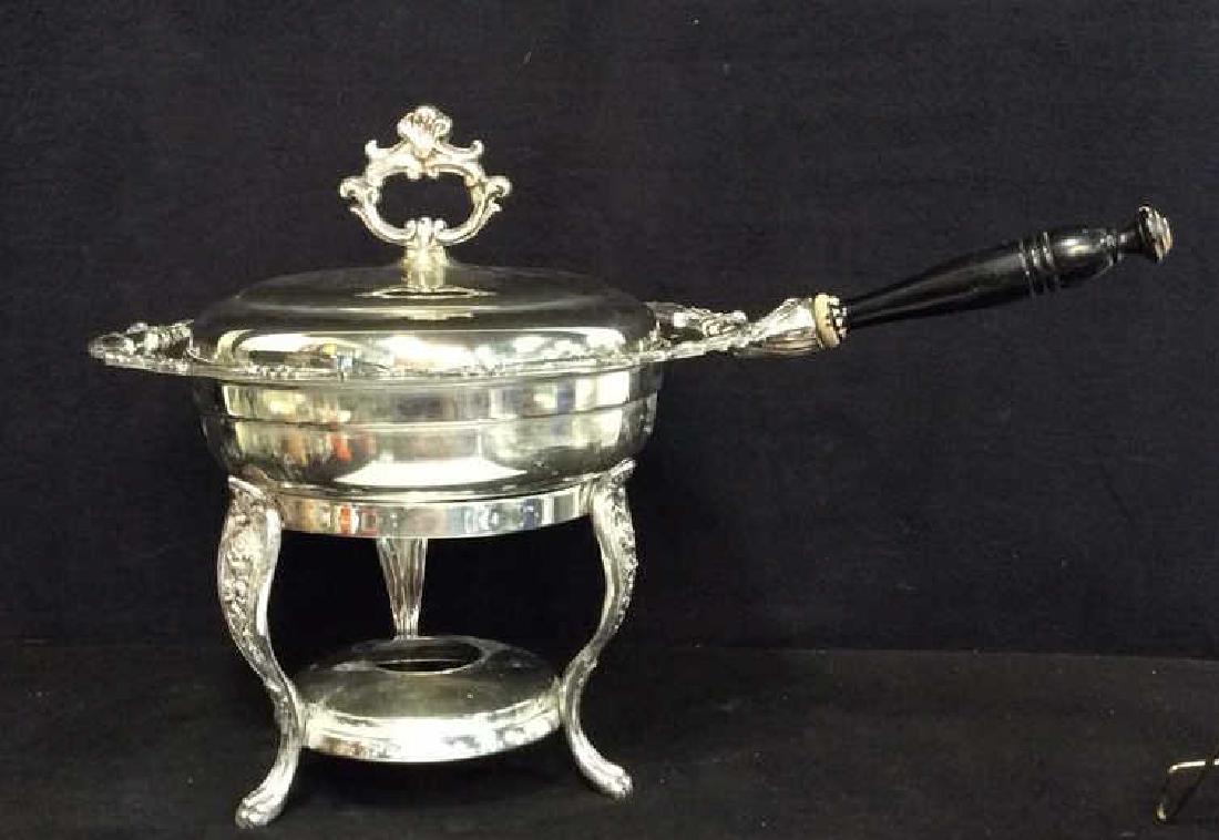 Antique Silver plate Chafing Dish W Stand (1 of 8)